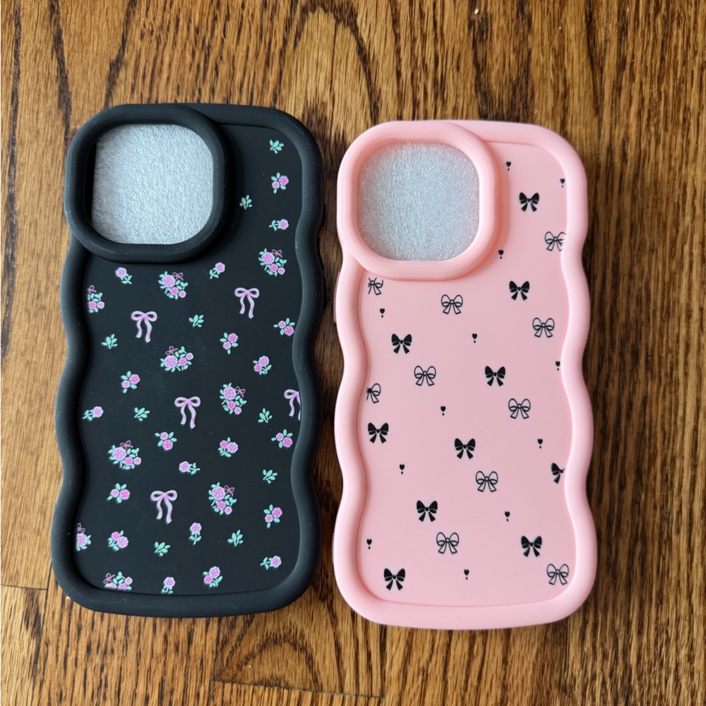 Stylish Pink and Black iPhone 15 pro max Cases